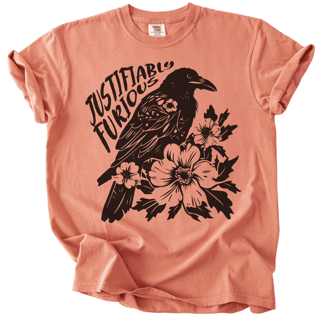 Justifiably Furious Crow Tee - The Rogue Petal Co. - T-Shirt