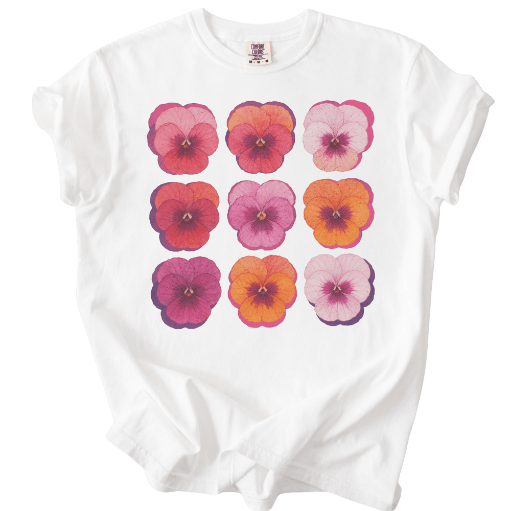 Lesbian WLW Pride Pansies Tee - The Rogue Petal Co. - T-Shirt