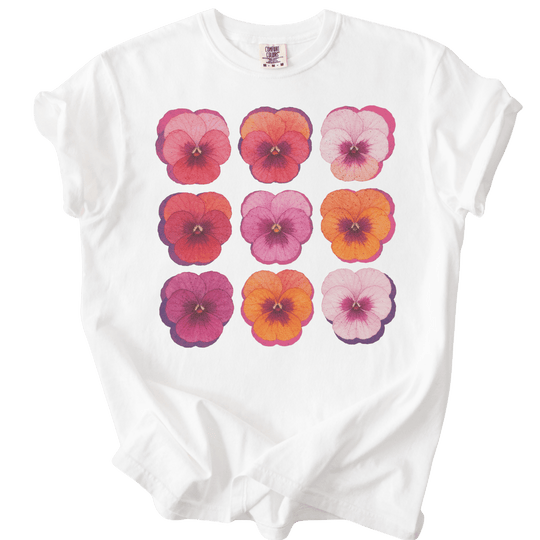 Lesbian WLW Pride Pansies Tee - The Rogue Petal Co. - T-Shirt