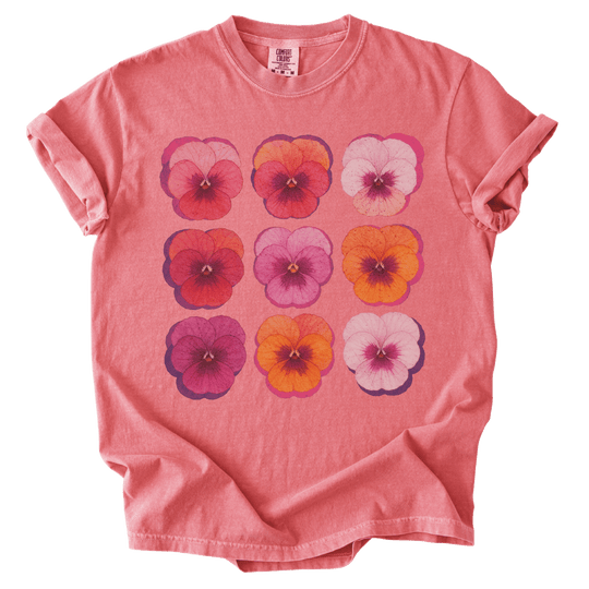 Lesbian WLW Pride Pansies Tee - The Rogue Petal Co. - T-Shirt