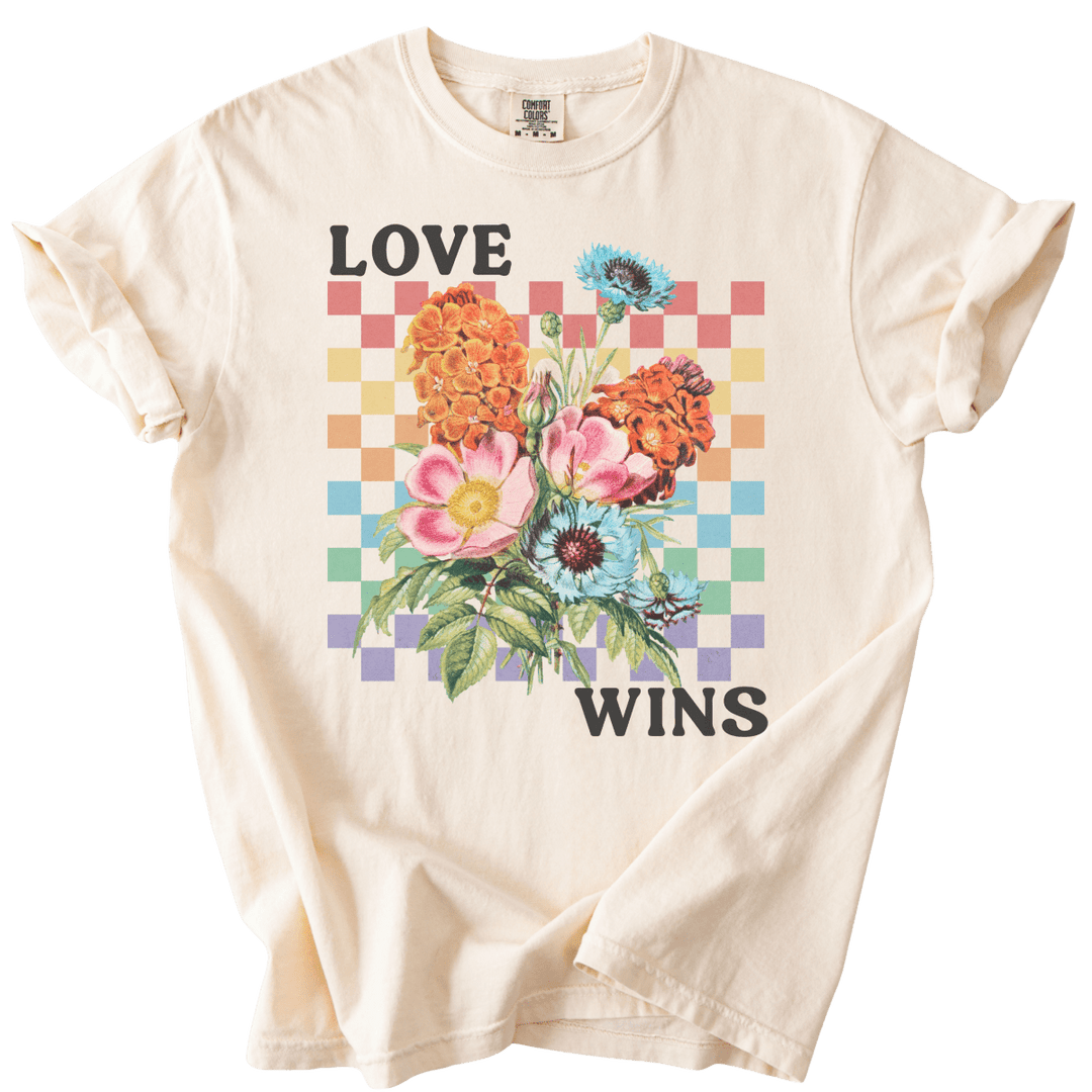 Love Wins Rainbow Floral Tee - The Rogue Petal Co. - T-Shirt