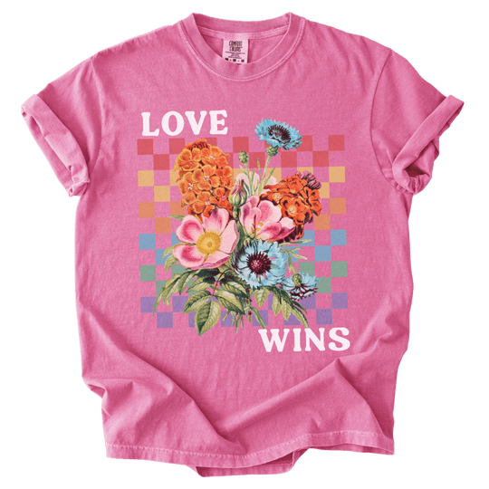 Love Wins Rainbow Floral Tee - The Rogue Petal Co. - T-Shirt