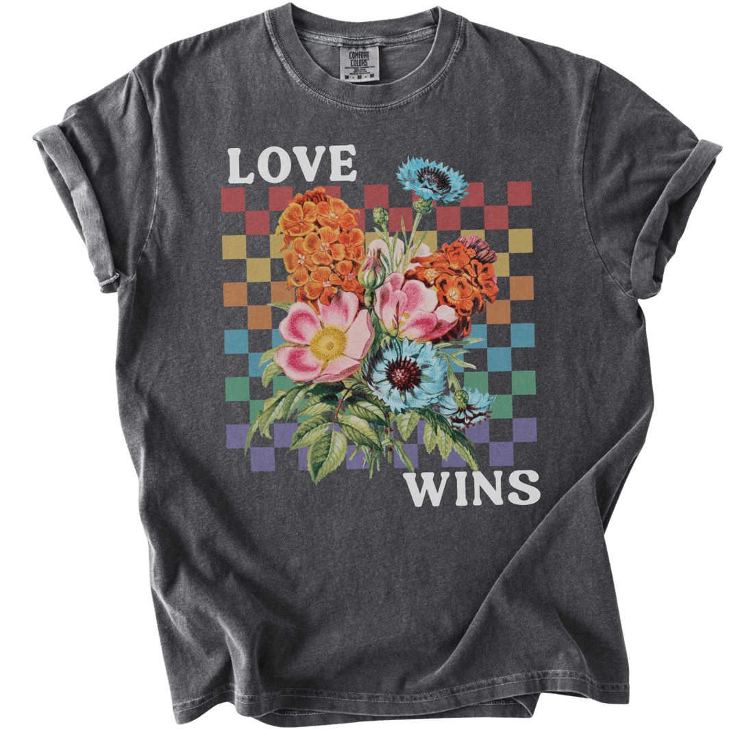 Love Wins Rainbow Floral Tee - The Rogue Petal Co. - T-Shirt