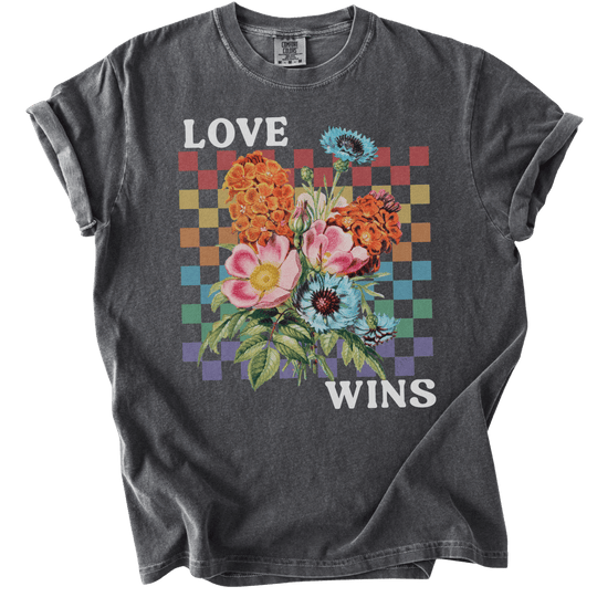 Love Wins Rainbow Floral Tee - The Rogue Petal Co. - T-Shirt