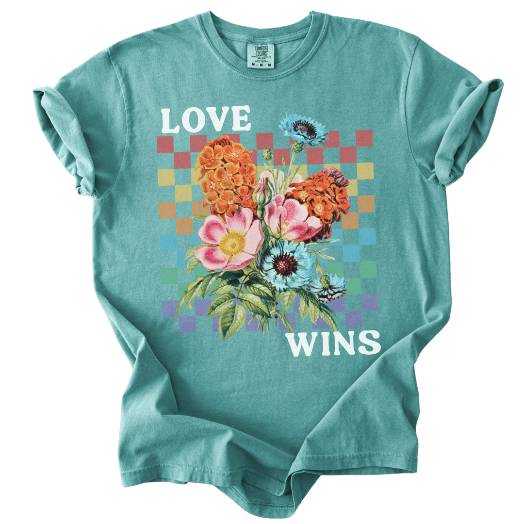 Love Wins Rainbow Floral Tee - The Rogue Petal Co. - T-Shirt