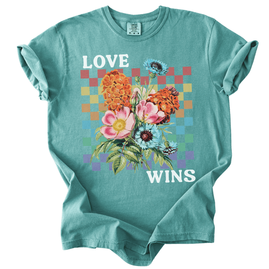 Love Wins Rainbow Floral Tee - The Rogue Petal Co. - T-Shirt