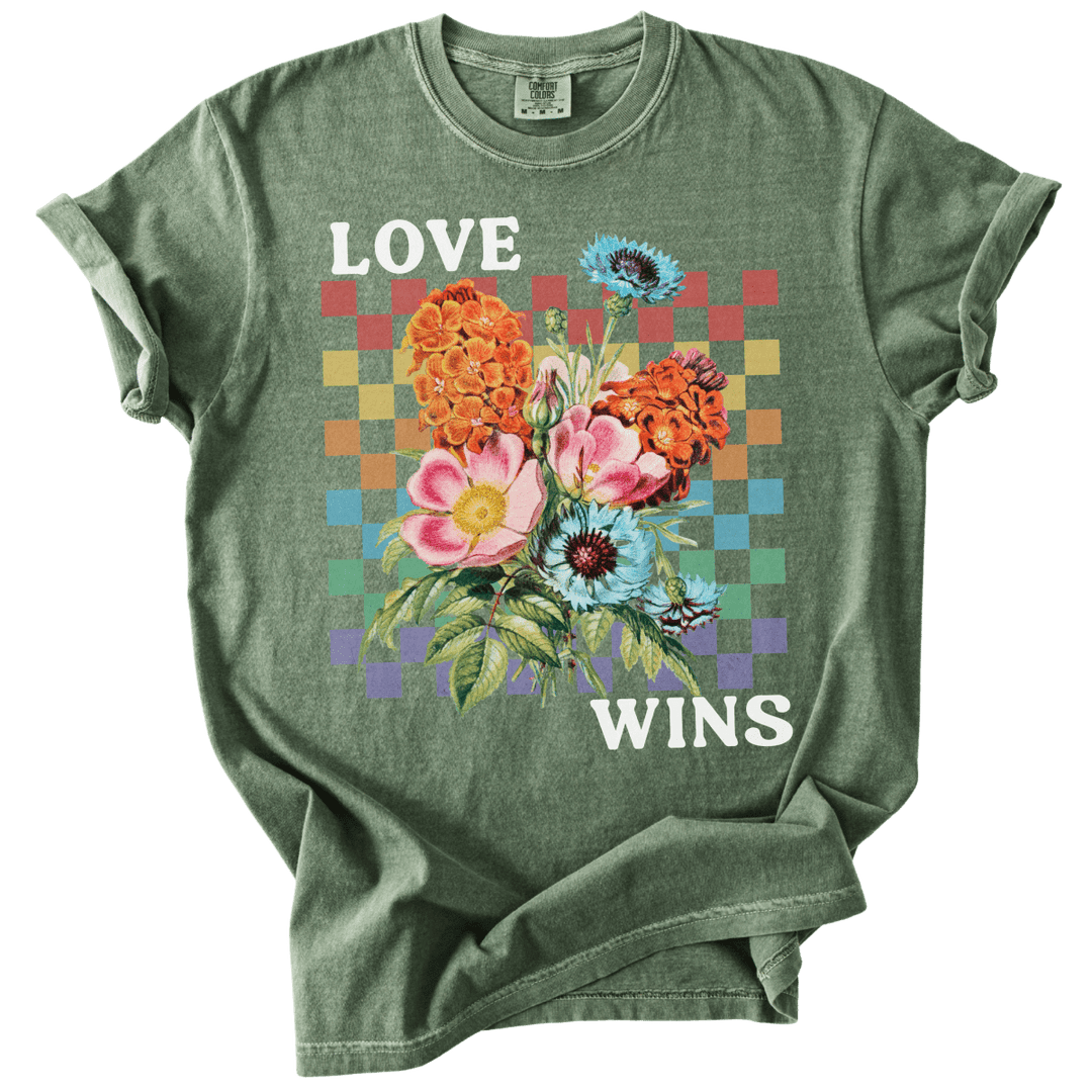Love Wins Rainbow Floral Tee - The Rogue Petal Co. - T-Shirt