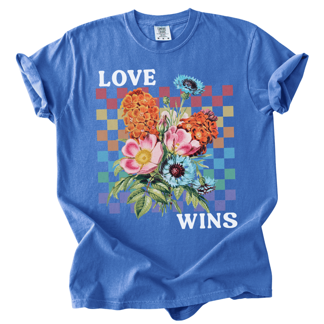 Love Wins Rainbow Floral Tee - The Rogue Petal Co. - T-Shirt
