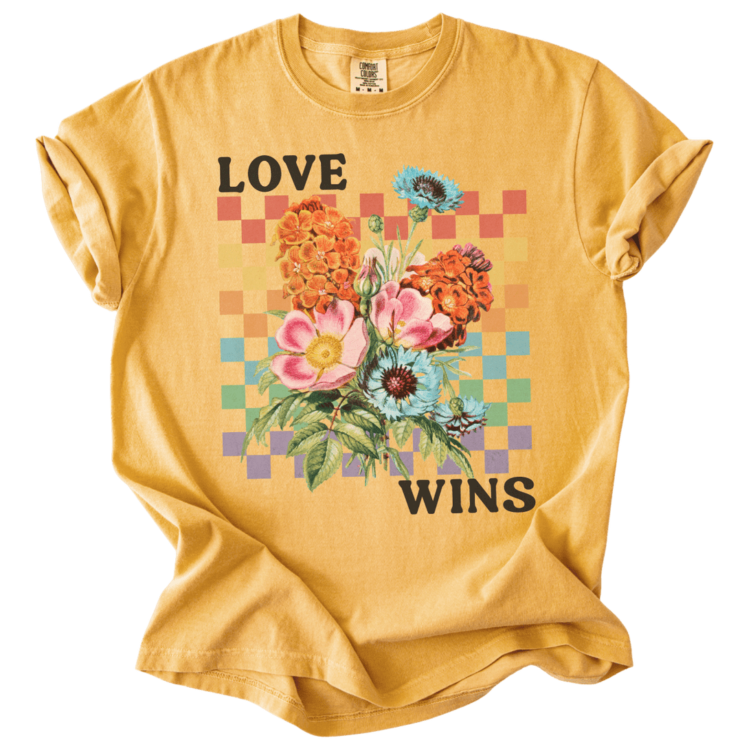 Love Wins Rainbow Floral Tee - The Rogue Petal Co. - T-Shirt