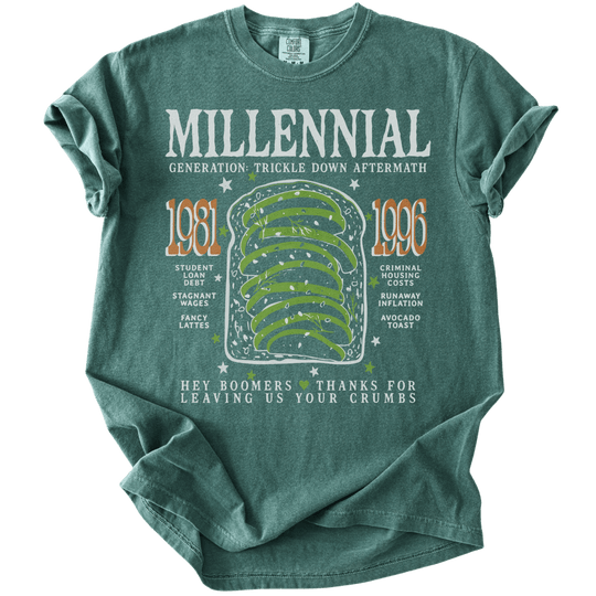 Millennial Generation: Trickle Down Aftermath Tee - The Rogue Petal Co. - T-Shirt