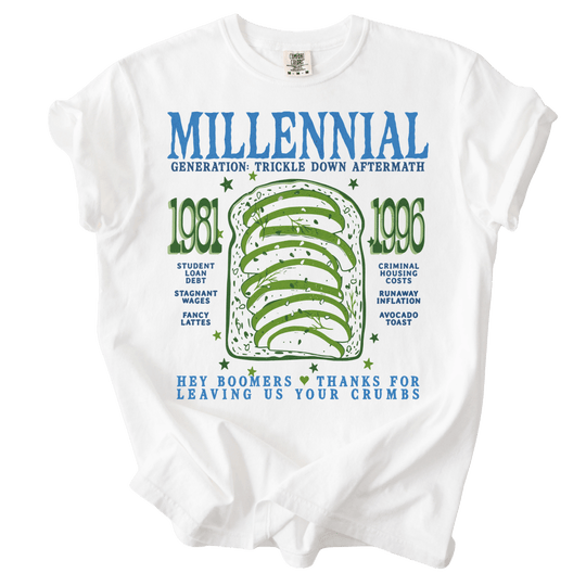Millennial Generation: Trickle Down Aftermath Tee - The Rogue Petal Co. - T-Shirt
