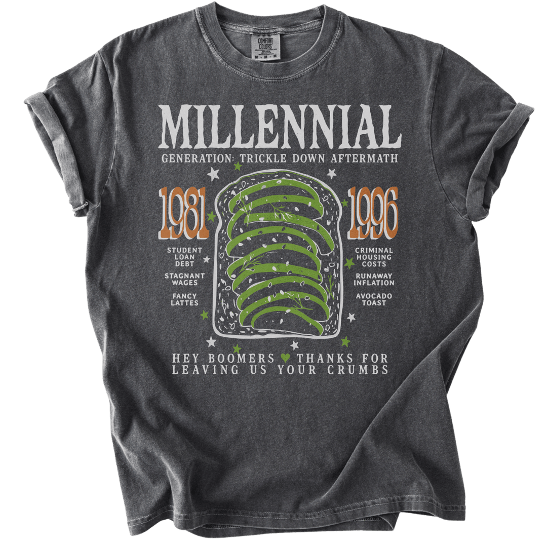 Millennial Generation: Trickle Down Aftermath Tee - The Rogue Petal Co. - T-Shirt