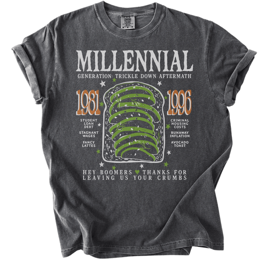Millennial Generation: Trickle Down Aftermath Tee - The Rogue Petal Co. - T-Shirt