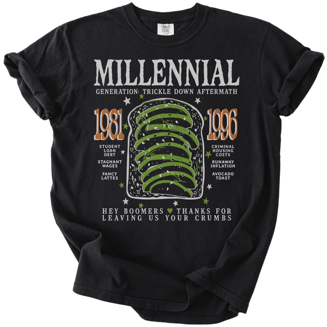Millennial Generation: Trickle Down Aftermath Tee - The Rogue Petal Co. - T-Shirt