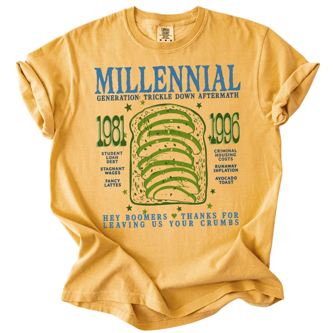Millennial Generation: Trickle Down Aftermath Tee - The Rogue Petal Co. - T-Shirt