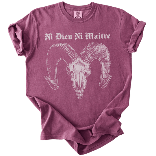 Ni Dieu Ni Maitre Ram Skull Tee - The Rogue Petal Co. - T-Shirt
