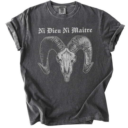 Ni Dieu Ni Maitre Ram Skull Tee - The Rogue Petal Co. - T-Shirt