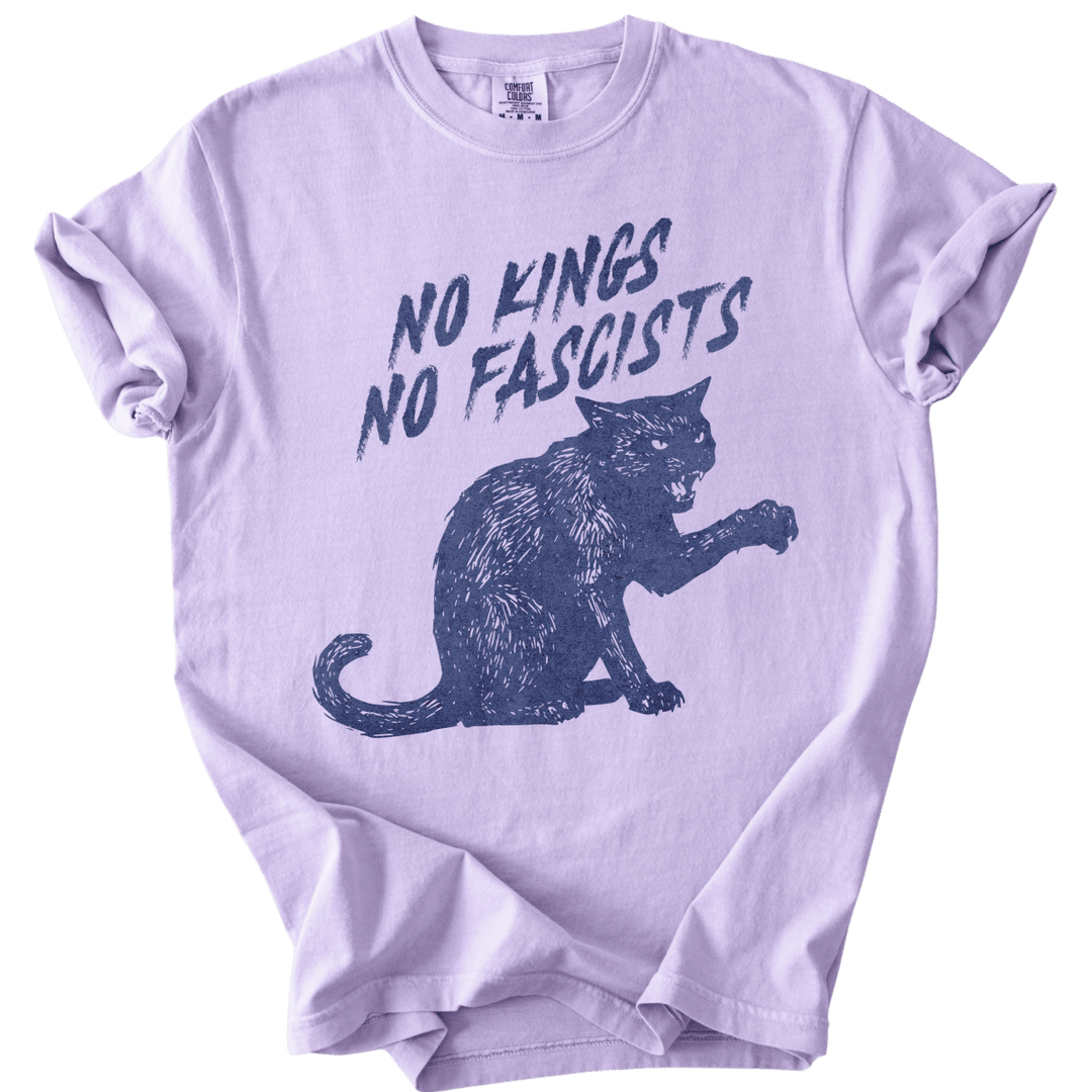 No Kings No Fascists Black Cat Tee - The Rogue Petal Co. - T-Shirt