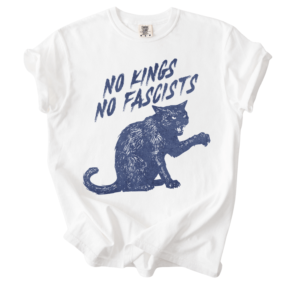 No Kings No Fascists Black Cat Tee - The Rogue Petal Co. - T-Shirt