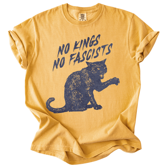 No Kings No Fascists Black Cat Tee - The Rogue Petal Co. - T-Shirt