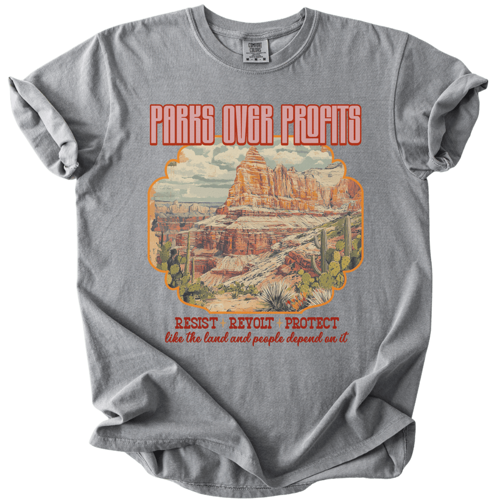 Parks Over Profits Resist Revolt Protect Tee - The Rogue Petal Co. - T-Shirt