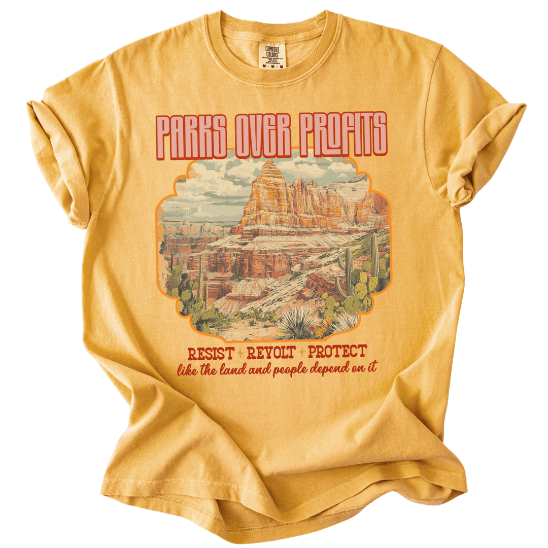 Parks Over Profits Resist Revolt Protect Tee - The Rogue Petal Co. - T-Shirt
