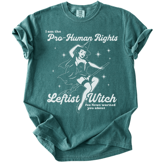 Pro-Human Rights Leftist Witch Tee - The Rogue Petal Co. - T-Shirt