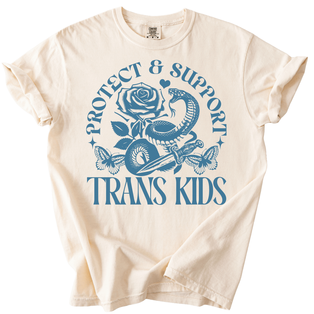Protect &amp; Support Trans Kids Tee - The Rogue Petal Co. - T-Shirt