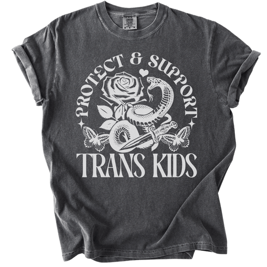 Protect &amp; Support Trans Kids Tee - The Rogue Petal Co. - T-Shirt