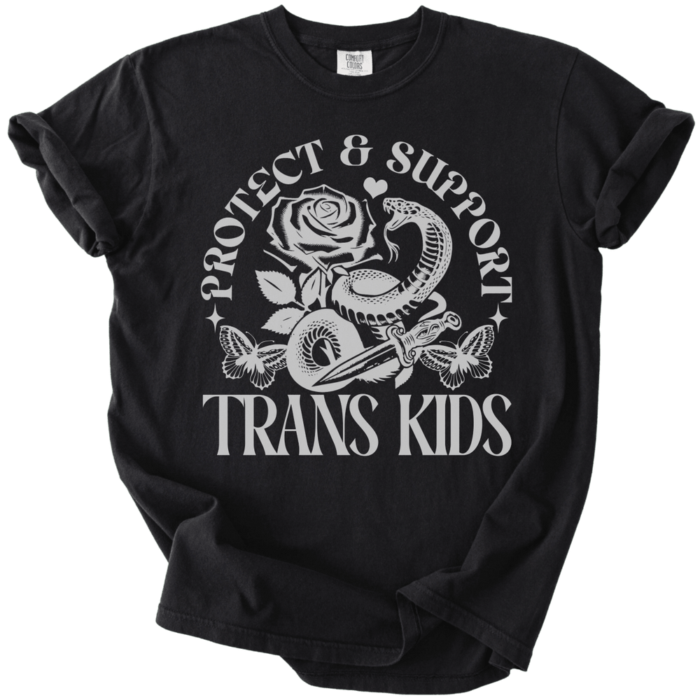 Protect & Support Trans Kids Tee - The Rogue Petal Co. - T-Shirt