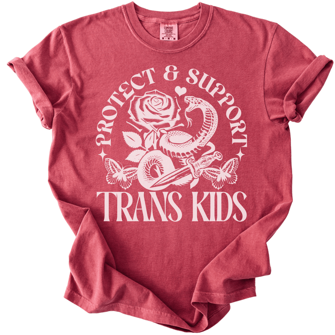 Protect &amp; Support Trans Kids Tee - The Rogue Petal Co. - T-Shirt