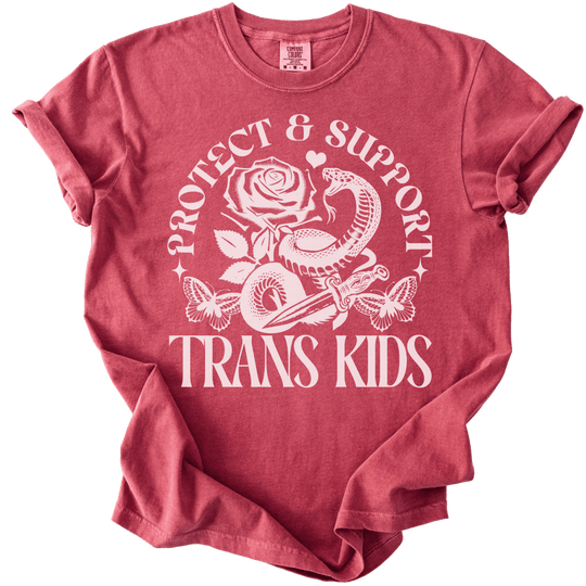Protect &amp; Support Trans Kids Tee - The Rogue Petal Co. - T-Shirt