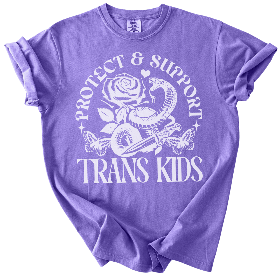 Protect &amp; Support Trans Kids Tee - The Rogue Petal Co. - T-Shirt