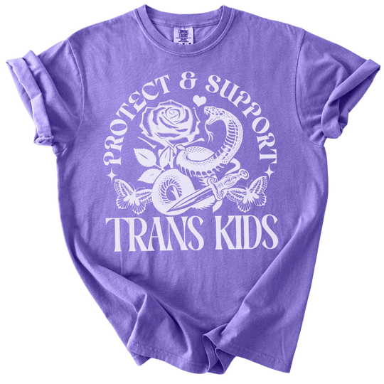 Protect &amp; Support Trans Kids Tee - The Rogue Petal Co. - T-Shirt