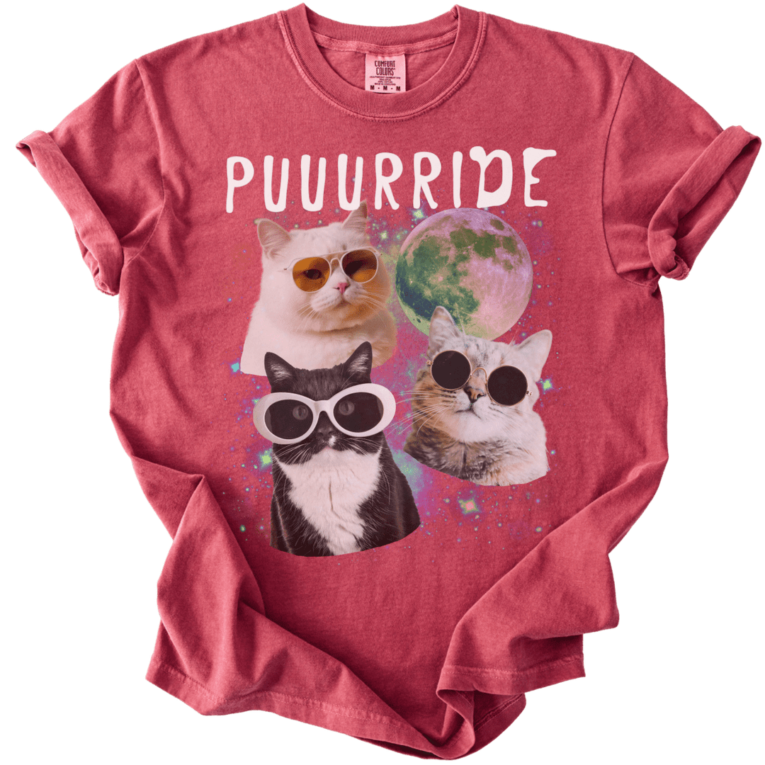 Puuurride Cats in Space Tee - The Rogue Petal Co. - T-Shirt