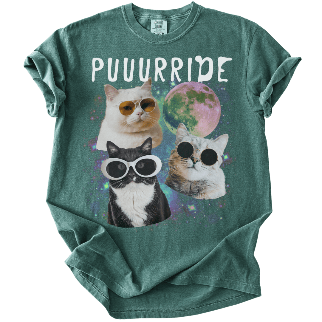 Puuurride Cats in Space Tee - The Rogue Petal Co. - T-Shirt