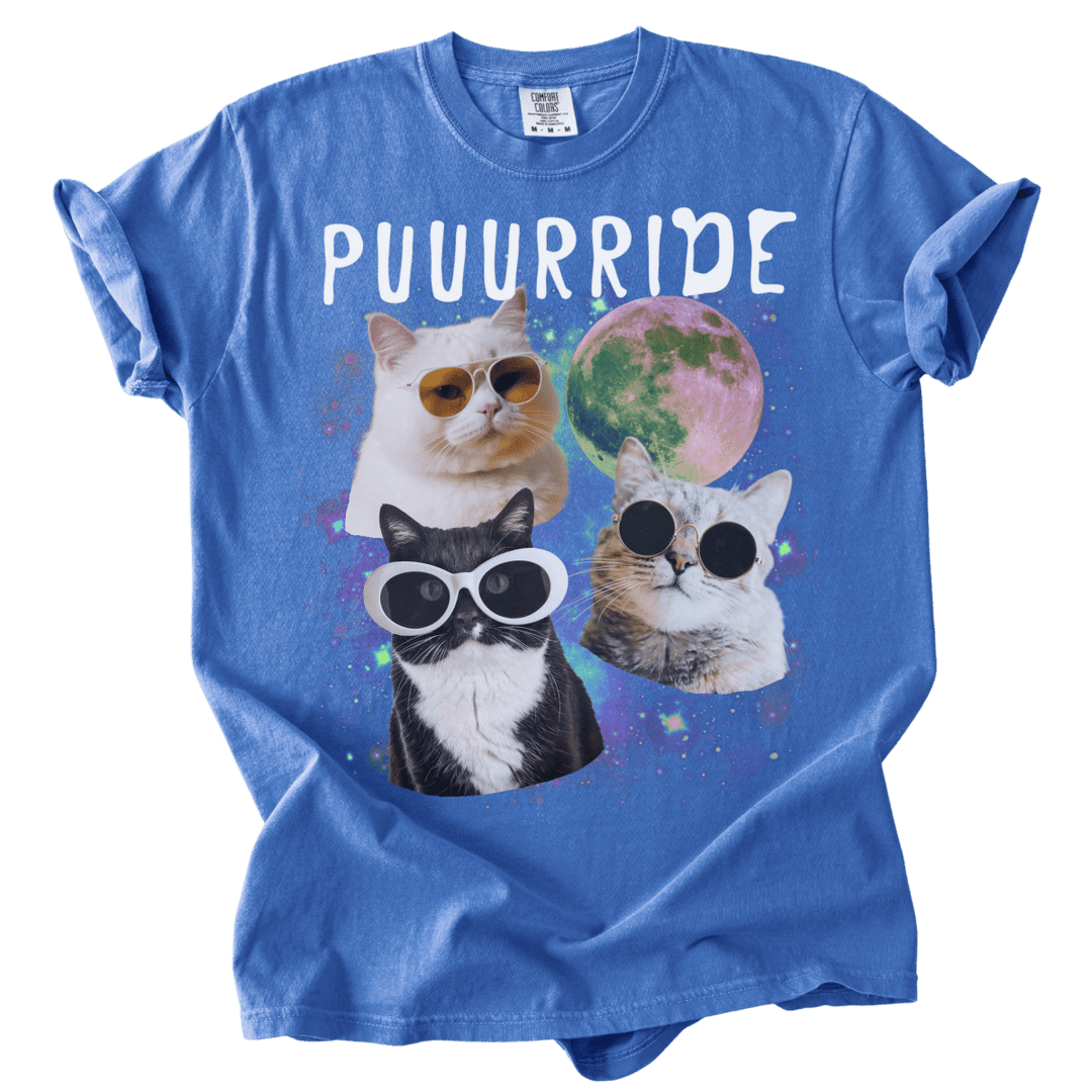 Puuurride Cats in Space Tee - The Rogue Petal Co. - T-Shirt