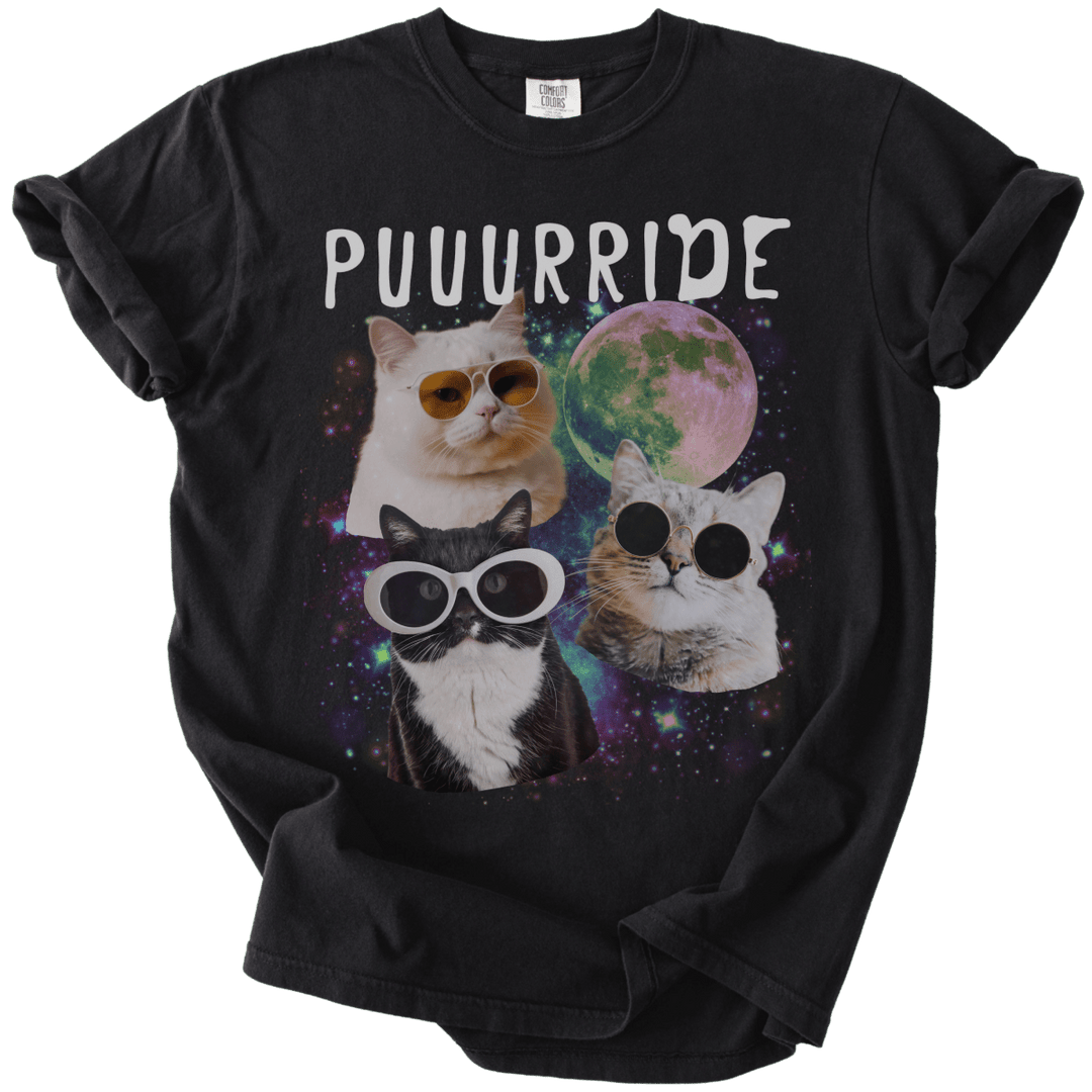 Puuurride Cats in Space Tee - The Rogue Petal Co. - T-Shirt