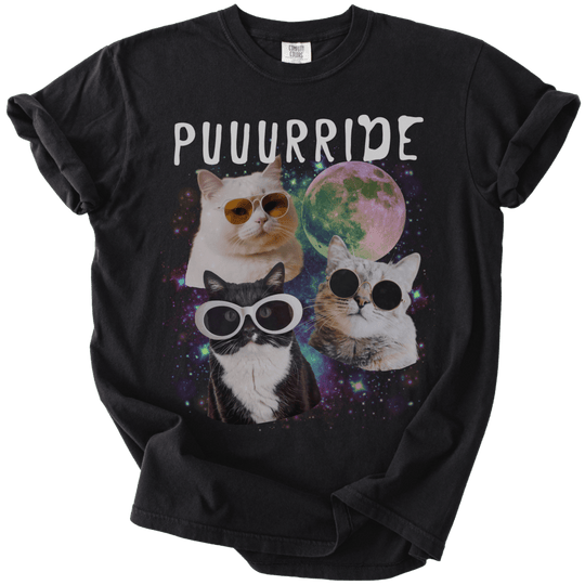 Puuurride Cats in Space Tee - The Rogue Petal Co. - T-Shirt