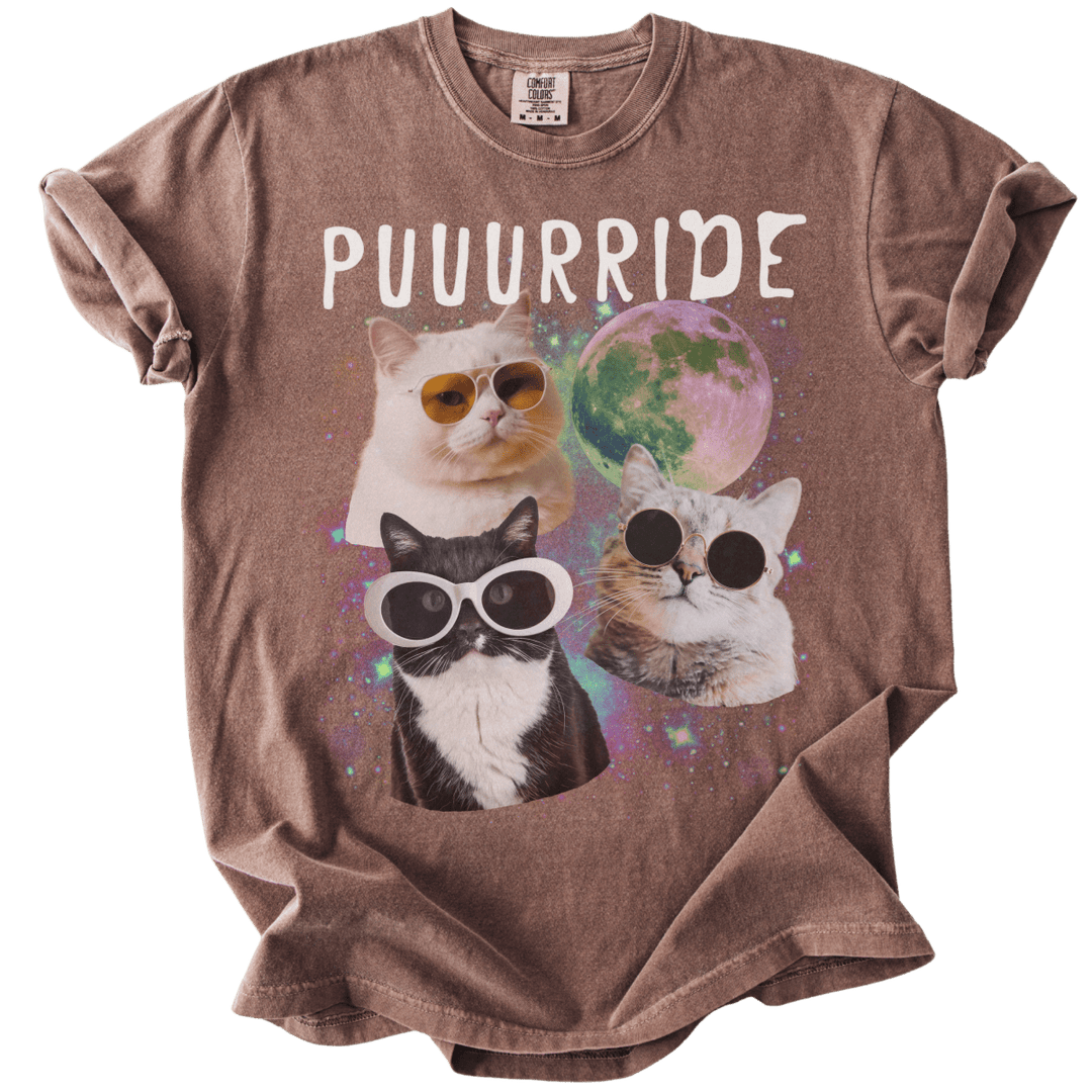 Puuurride Cats in Space Tee - The Rogue Petal Co. - T-Shirt