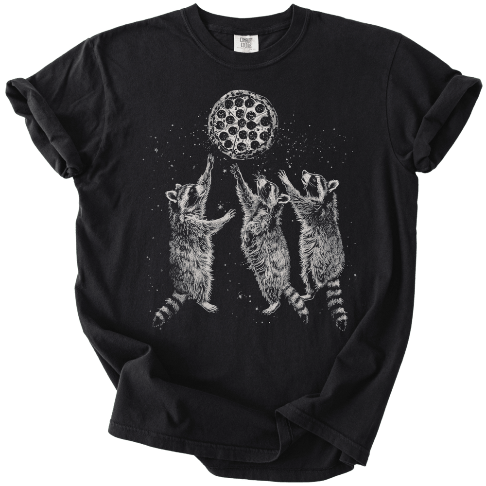 Raccoons & A Pizza Moon Tee - The Rogue Petal Co. - T-Shirt