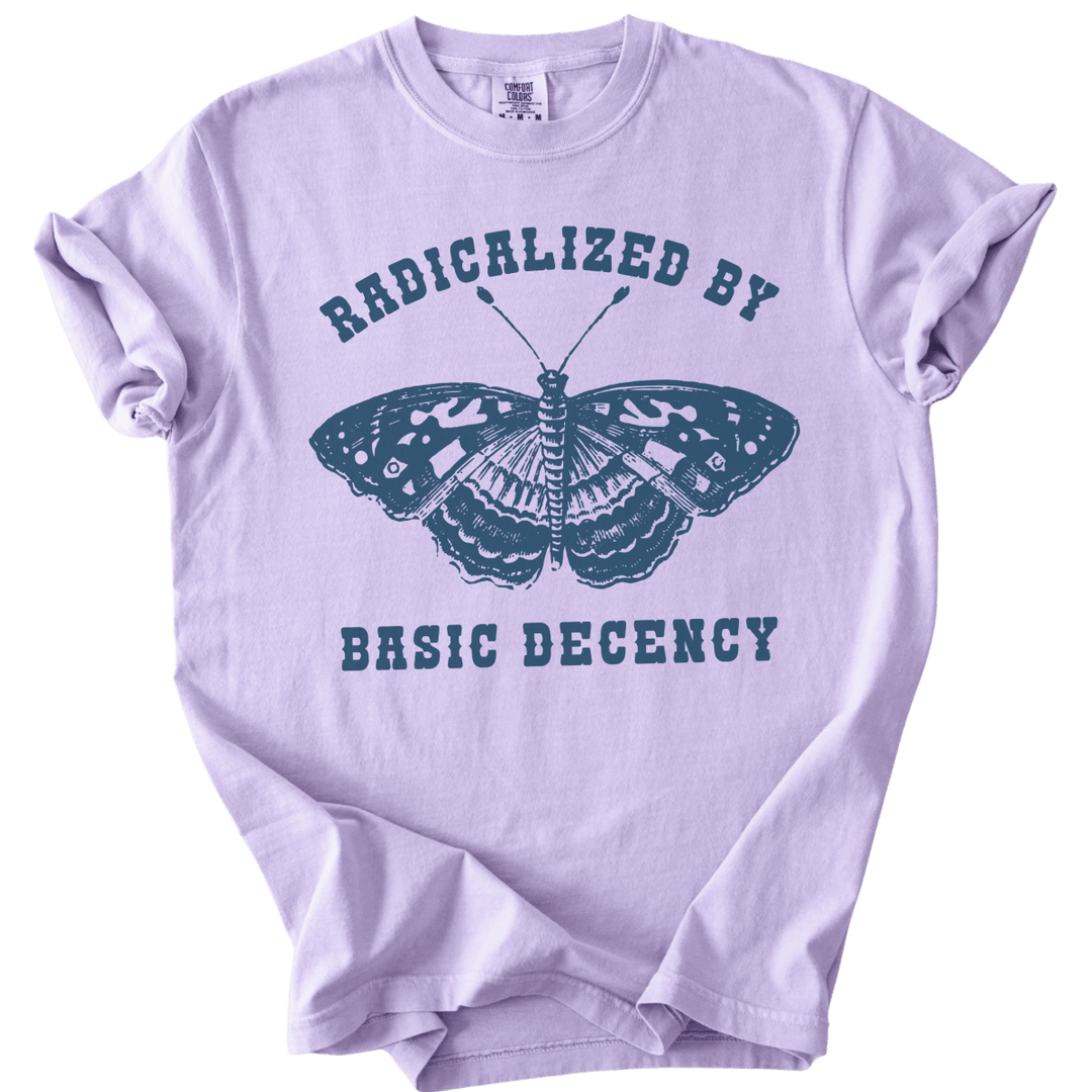 Radicalized By Basic Decency Butterfly Tee - The Rogue Petal Co. - T-Shirt