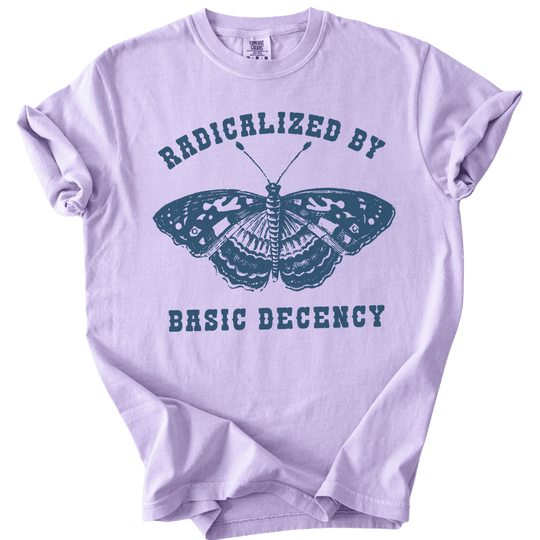 Radicalized By Basic Decency Butterfly Tee - The Rogue Petal Co. - T-Shirt