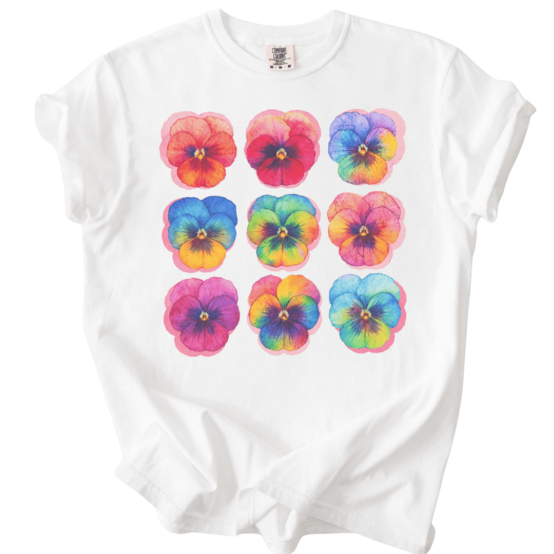 Rainbow Pride Pansies Tee - The Rogue Petal Co. - T-Shirt