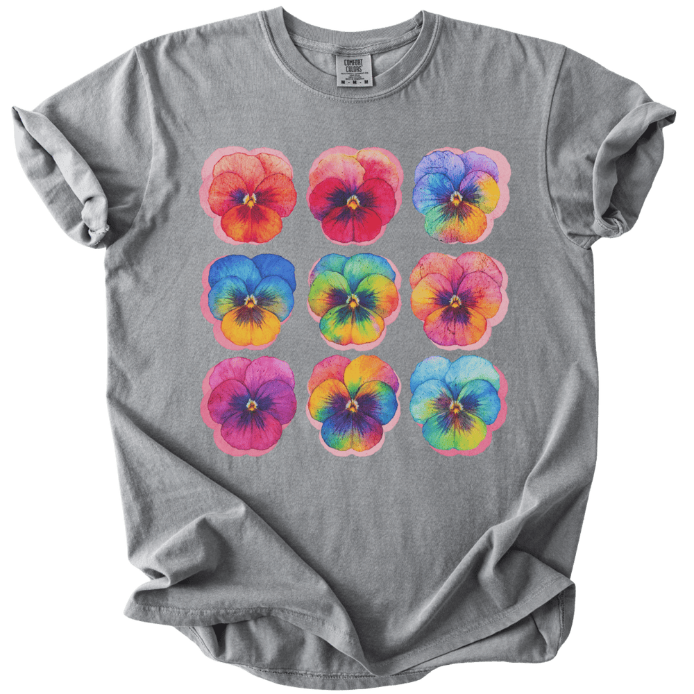 Rainbow Pride Pansies Tee - The Rogue Petal Co. - T-Shirt