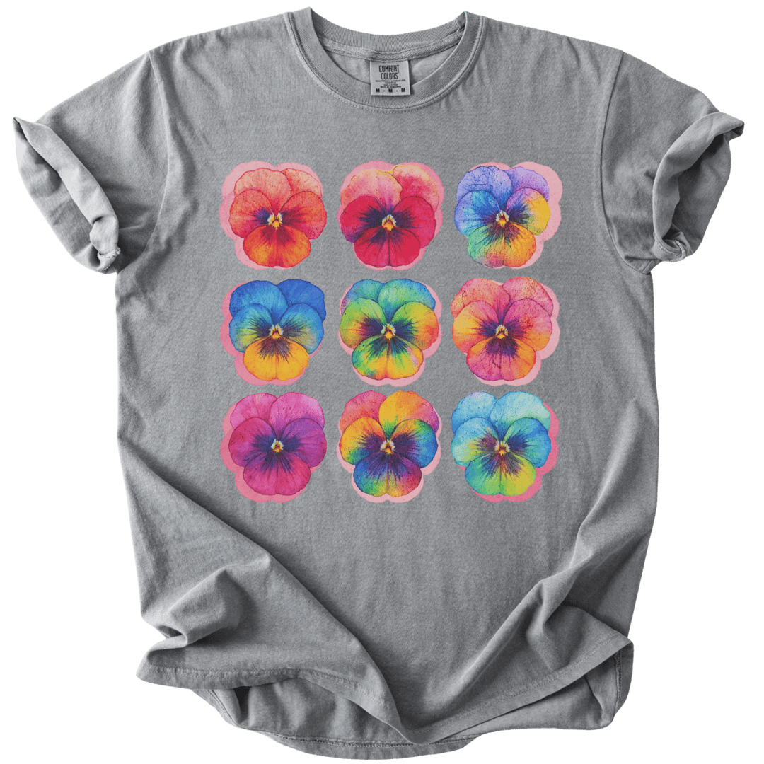 Rainbow Pride Pansies Tee - The Rogue Petal Co. - T-Shirt