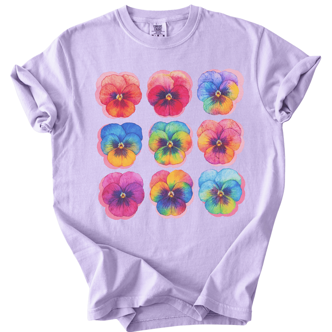 Rainbow Pride Pansies Tee - The Rogue Petal Co. - T-Shirt
