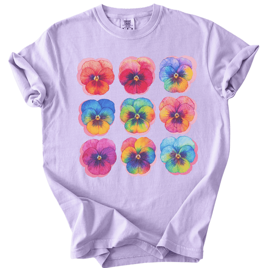 Rainbow Pride Pansies Tee - The Rogue Petal Co. - T-Shirt