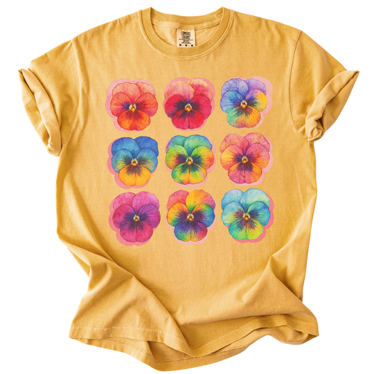Rainbow Pride Pansies Tee - The Rogue Petal Co. - T-Shirt