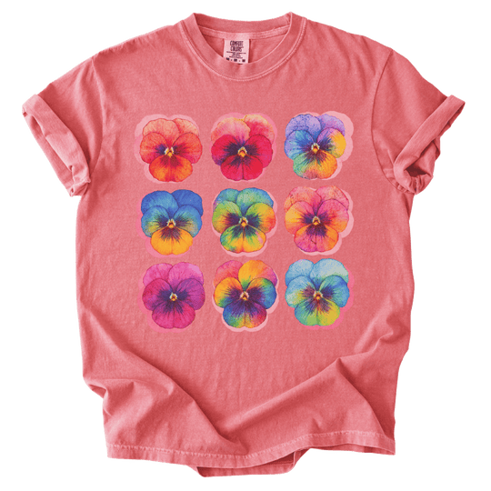 Rainbow Pride Pansies Tee - The Rogue Petal Co. - T-Shirt